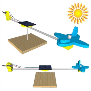 [에듀사이언스] 태양광 회전비행기(5인용)/ 재생에너지 과학실험키트